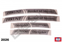 KAPORTA YAZI ETİKETİ TAKIM R-L BEREKET 60m DÖRTÇEKER+OKS